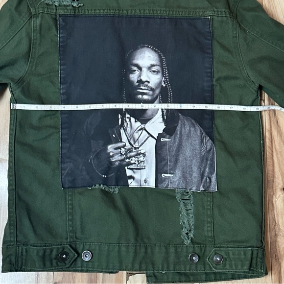 Snoop Dogg Olive Green Denim Jacket - Picture 4 of 5